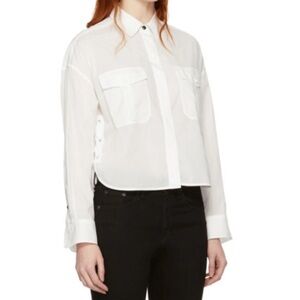 Rag & Bone White Cropped Mason Shirt Small